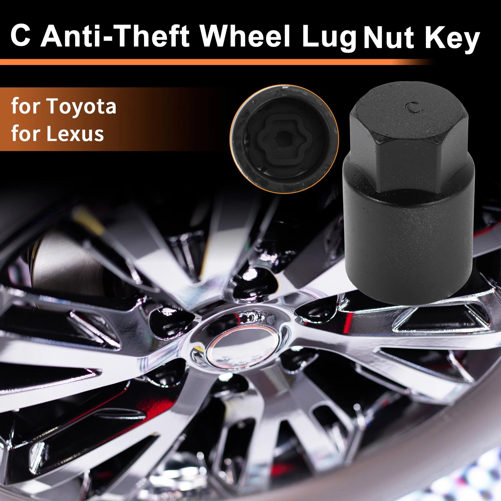 Wheel Lock Lug Nut Key for Toyota and Lexus (2000–2024)