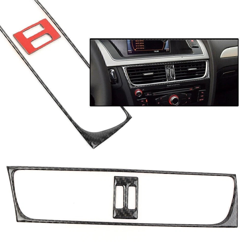 Carbon Fiber Console Air Conditioning Outlet Vent Cover for Audi A4 B8 (2008–2016)