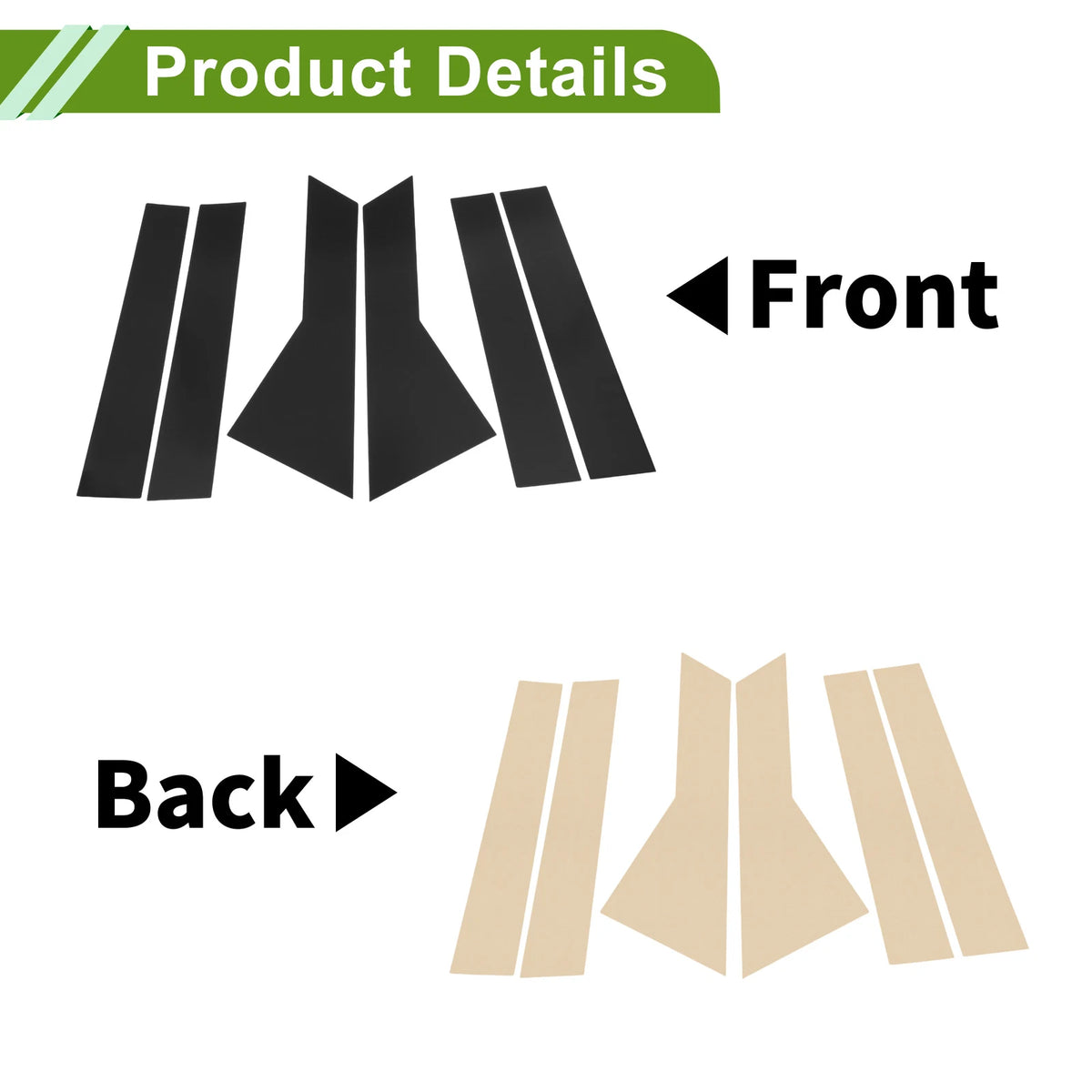 6 Pcs Pillar Window Trim for Chevy Captiva (2019–2024) Black