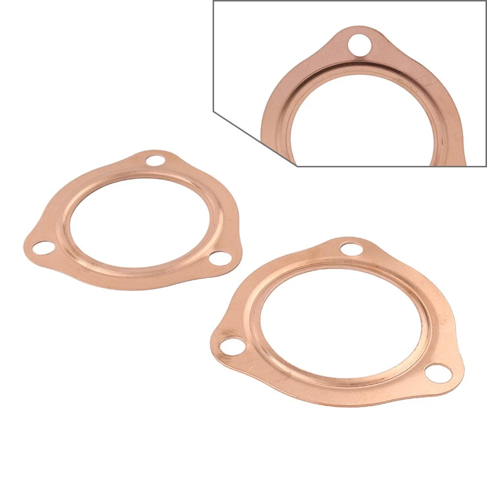 2X 2.5" Copper Header Pipe Collector Flange Gaskets for Chevy SBC BBC