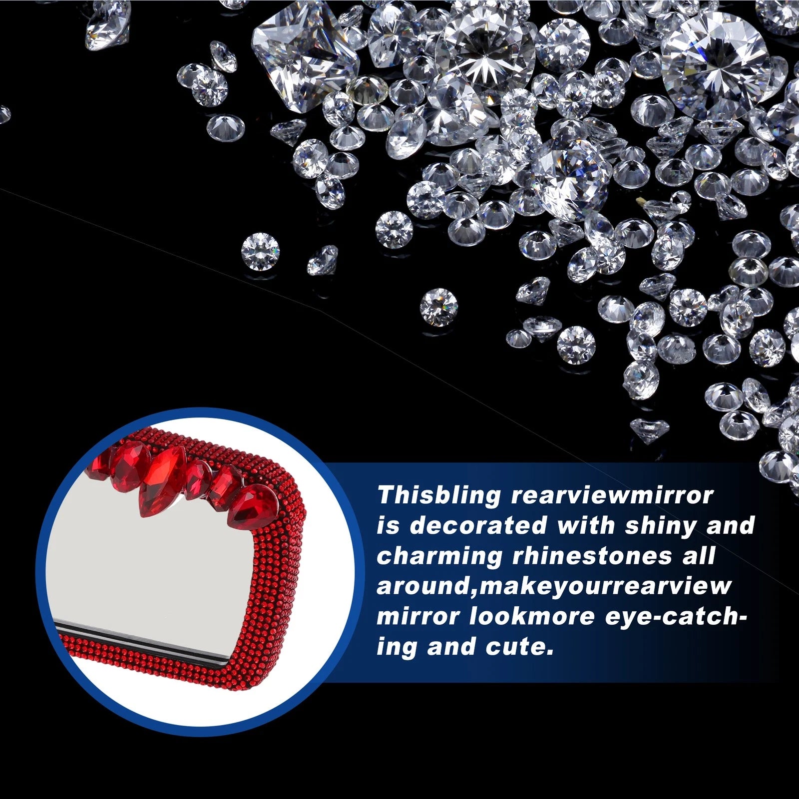 Interior Rearview Mirror Back Clip for Universal Fit (10.94x2.95")
