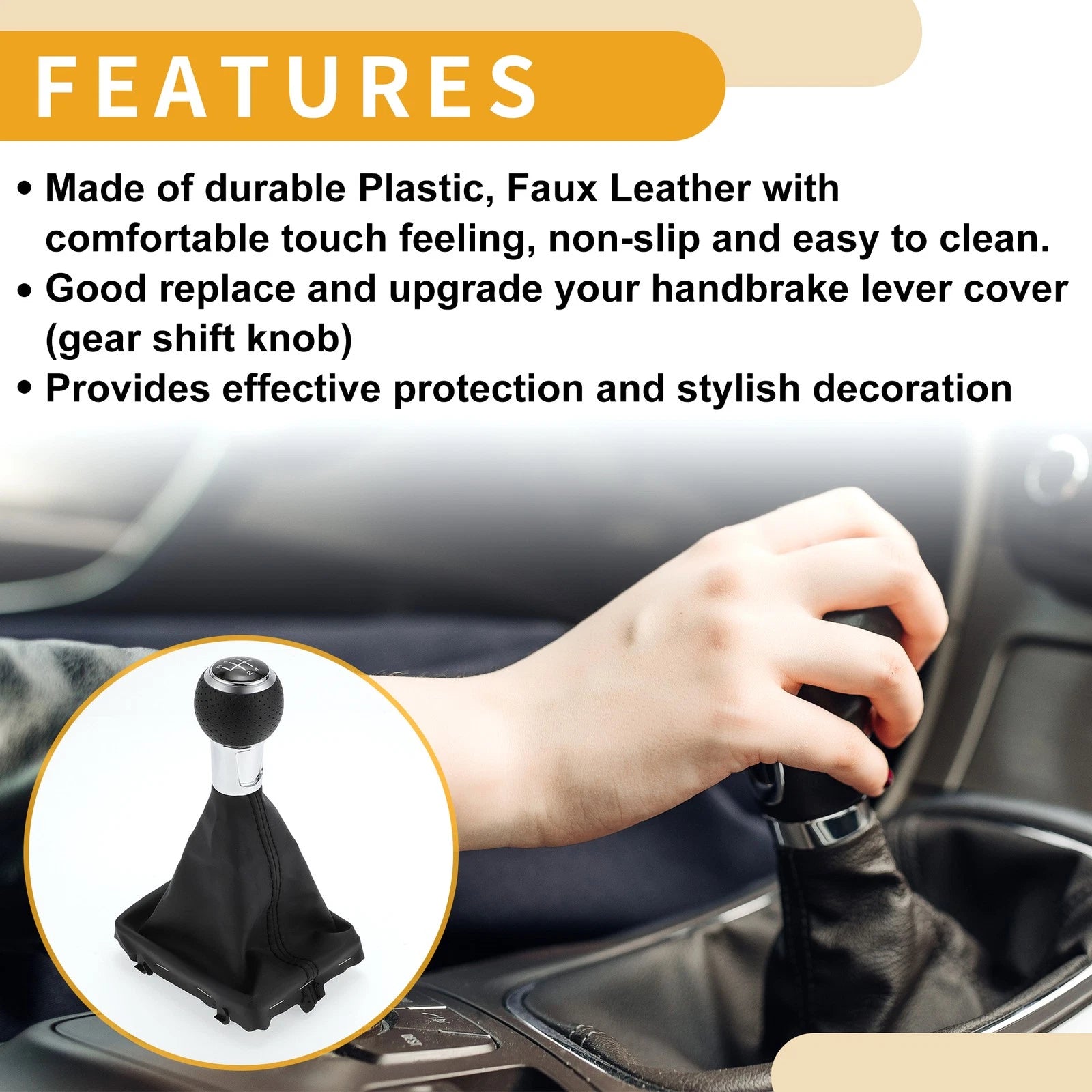 Shift Knob with Boot Cover Replacement for Audi A3 (2008–2013)