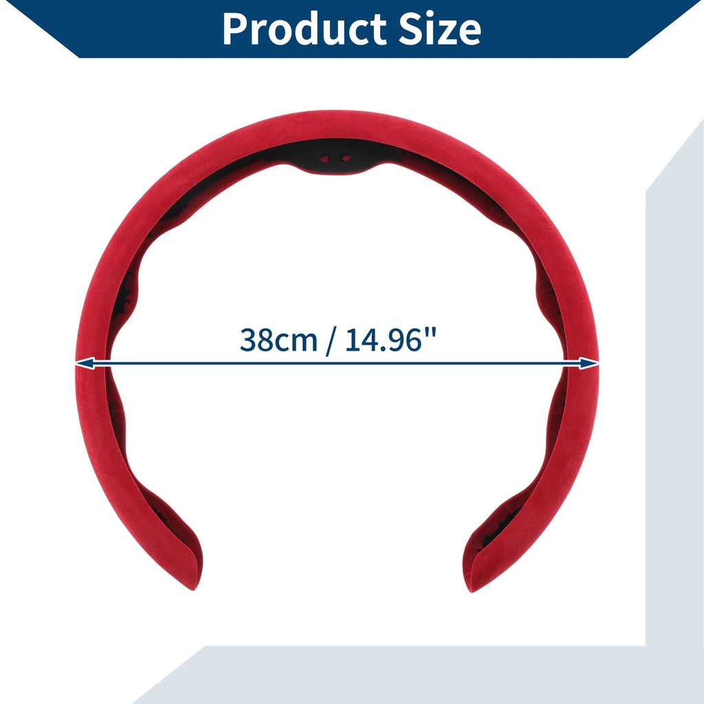 Steering Wheel Cover for Universal Fit (14.96", Red)