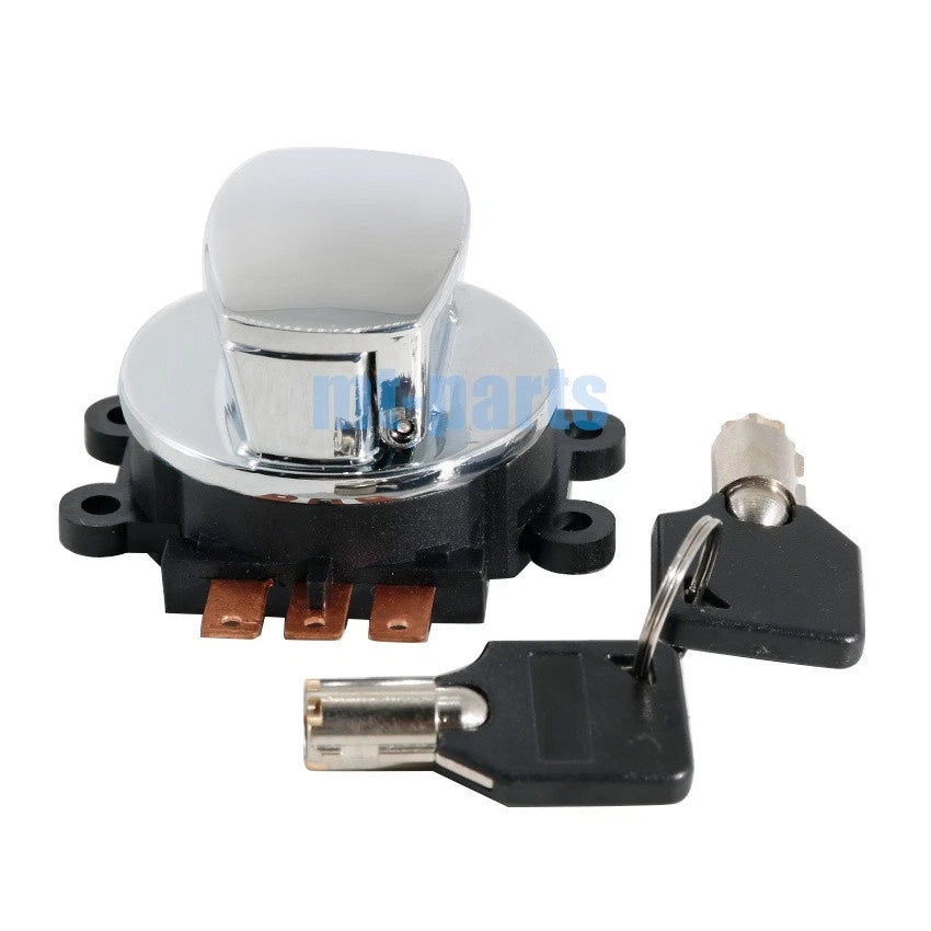 Chrome Ignition Key Switch Kit for Harley-Davidson Dyna Glide Super Glide (1997–2000)