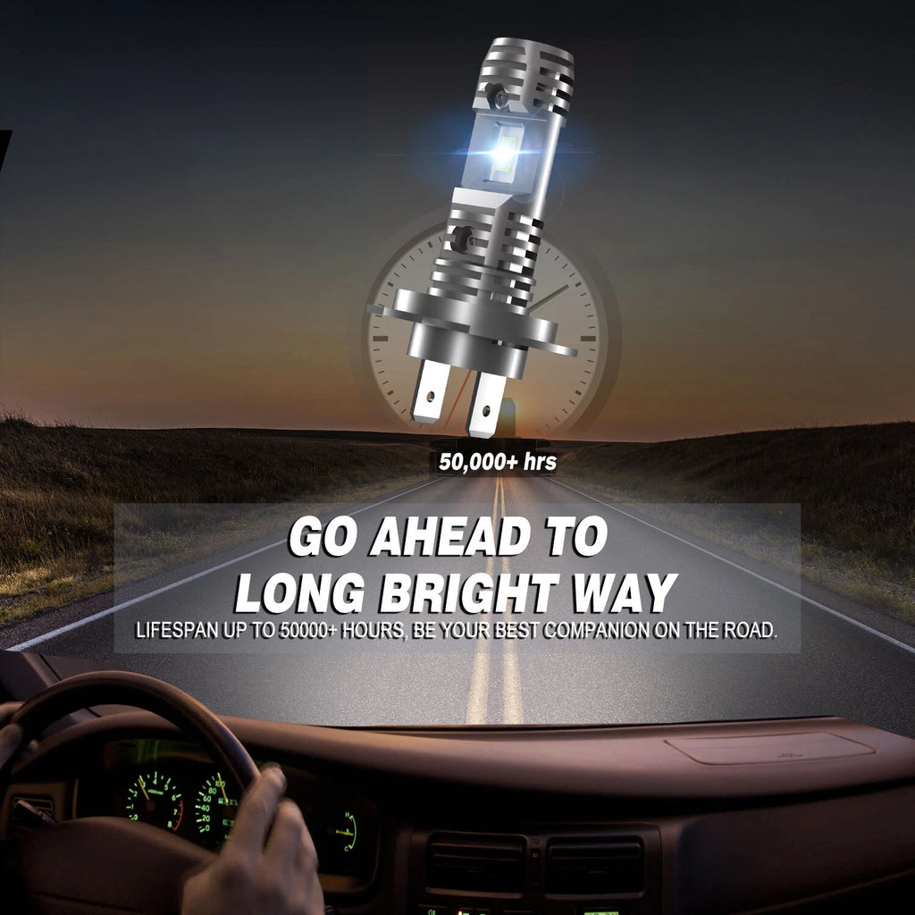 2X H7 LED Headlight Bulbs for NOVSIGHT (6500K, 10000LM)