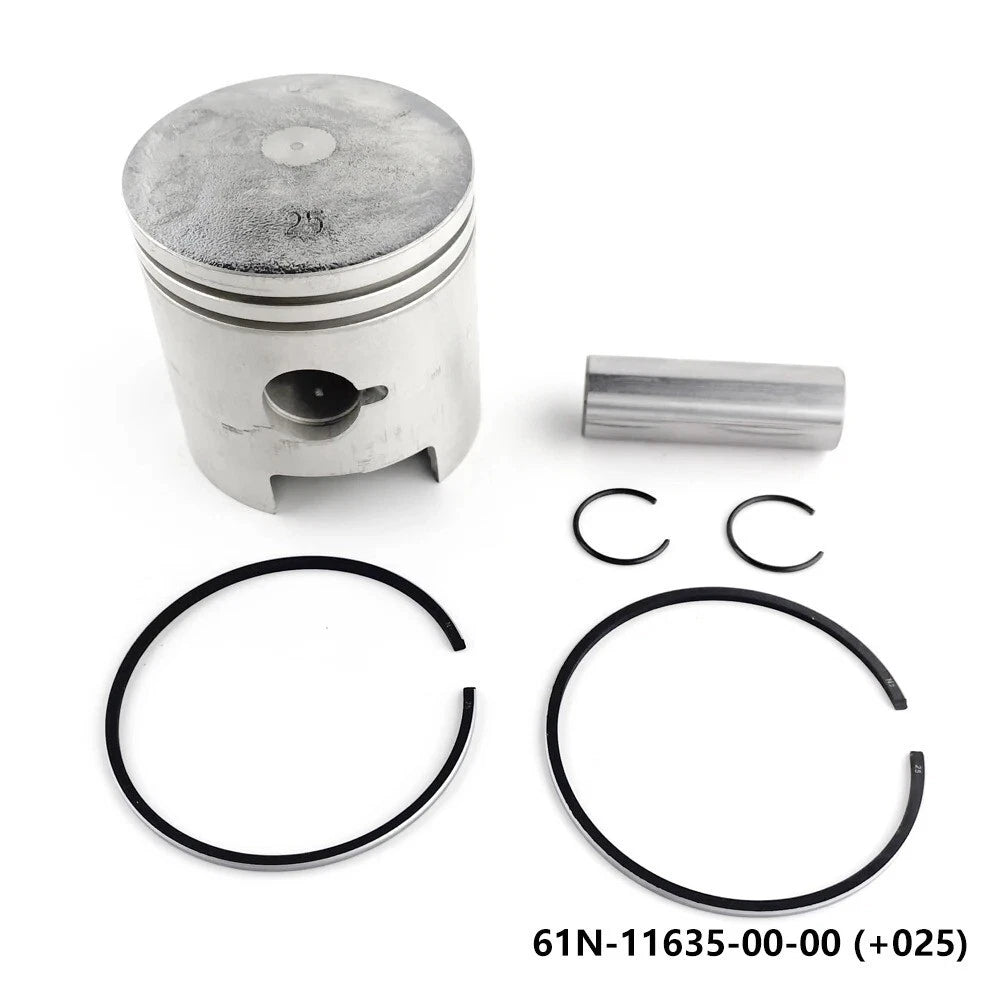 2 Sets Piston Set +025 for Yamaha 2T 25 30HP Outboard (61N-11635-00, 61N-11604-00)