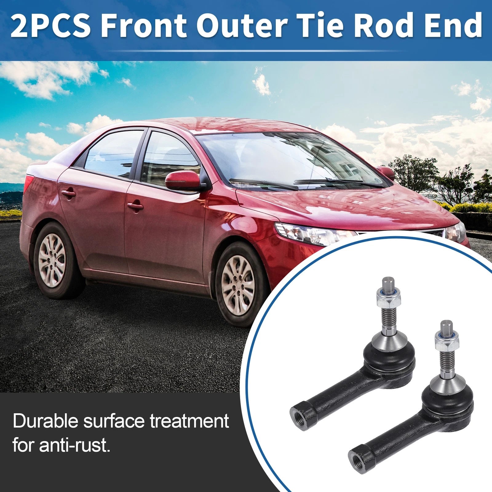 2pcs Front Outer Tie Rod End Links for Ford Explorer and Flex (2008–2019)