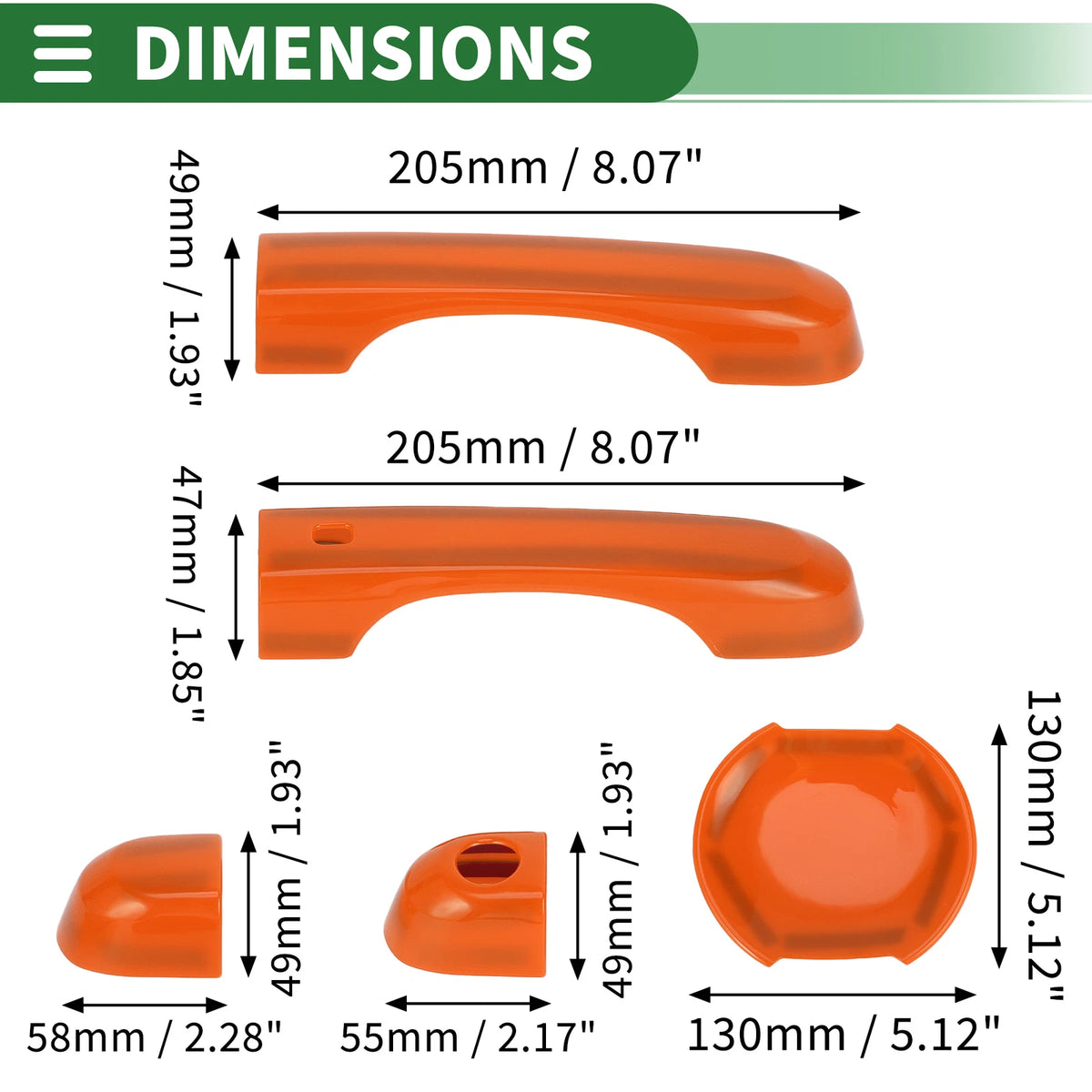 Exterior Door Handle Cover Set for Jeep Renegade (2015–2021) ABS Orange