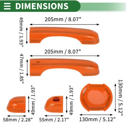 Exterior Door Handle Cover Set for Jeep Renegade (2015–2021) ABS Orange