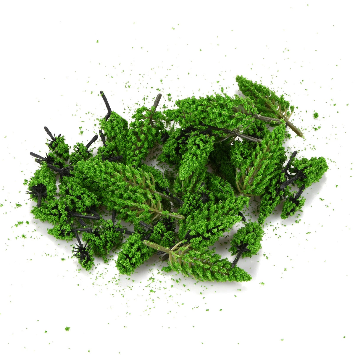 50x Miniature Trees for Diorama Models and Train Railroad Scenery