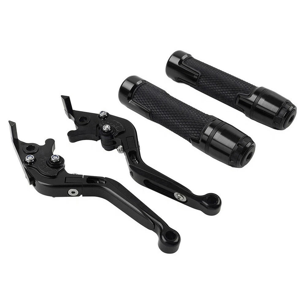 Folding Extendable Brake Clutch Levers for Suzuki DL1000 (2002–2023) Black