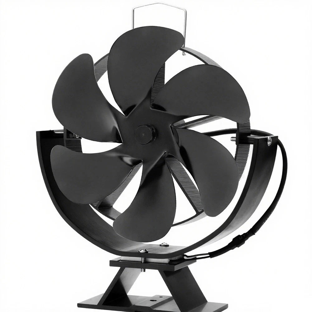 Silent Metal Fireplace Fan for Heat Distribution (Adjustable Blade Angles)