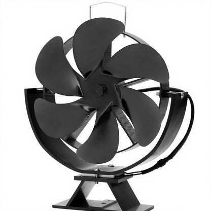 Silent Metal Fireplace Fan for Heat Distribution (Adjustable Blade Angles)