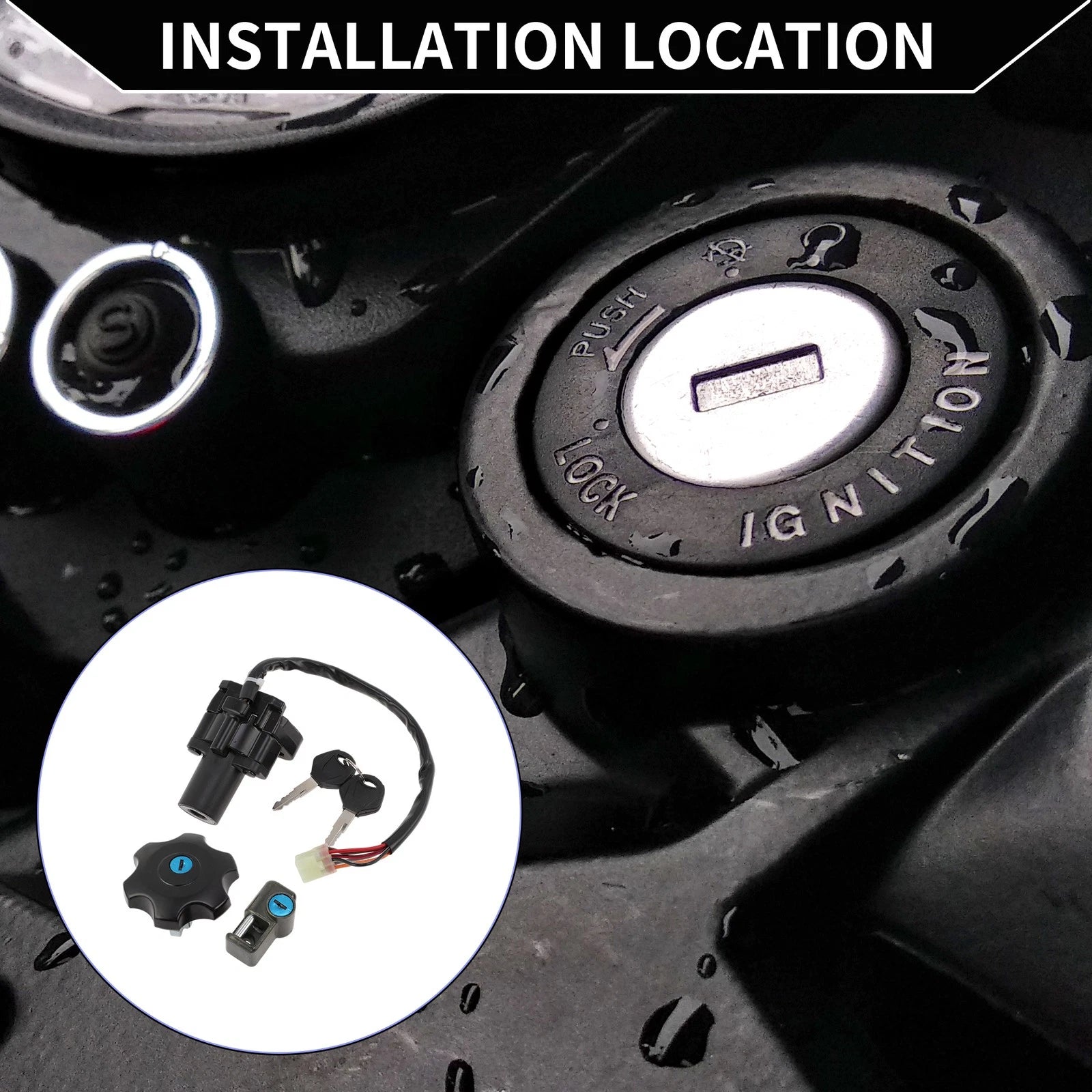 Ignition Key Switch Lock Set for Suzuki DR650 (1996–2022)