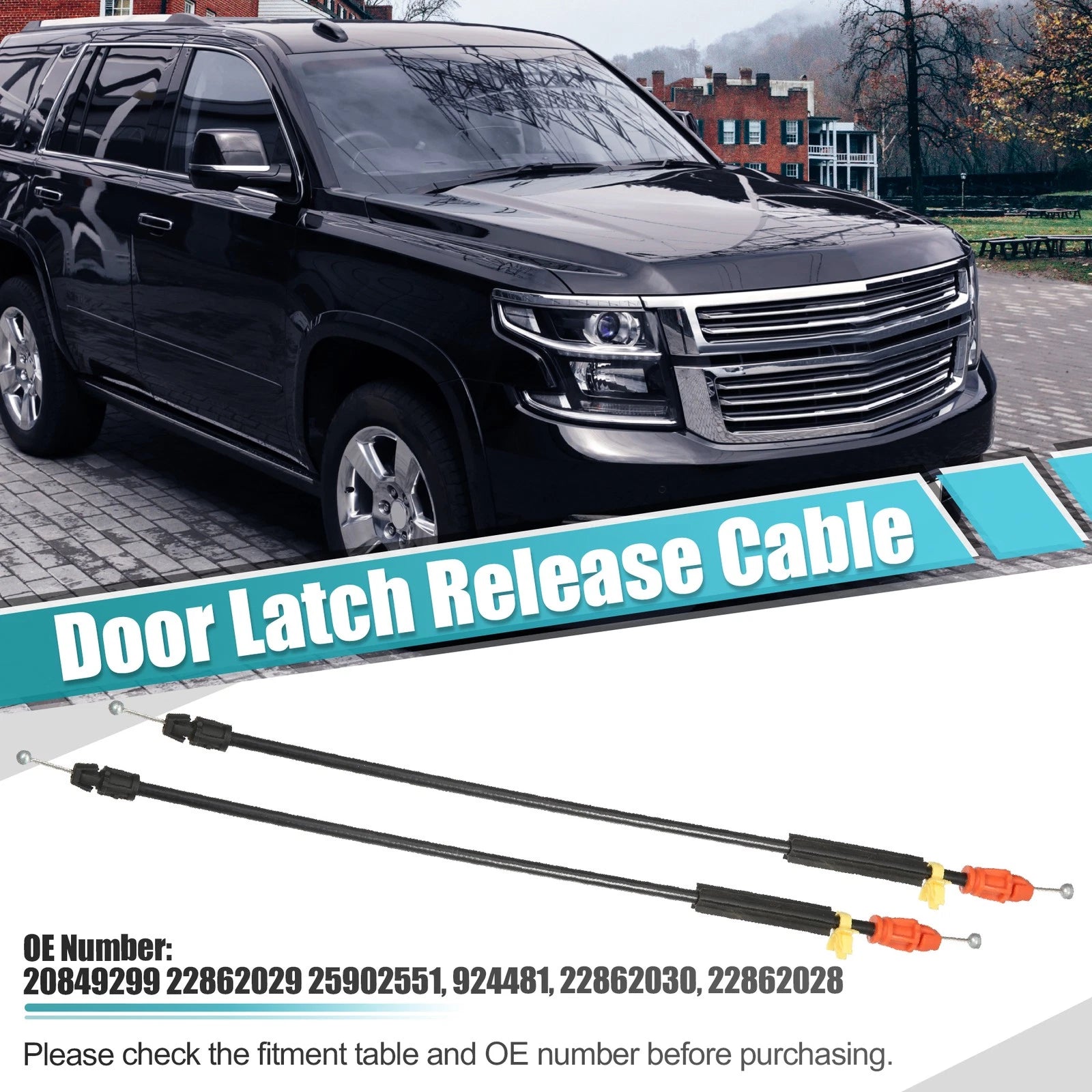 2pcs Front Door Handle Latch Release Cable for Chevrolet Silverado (2014–2020)