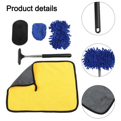 Efficient Car Wash Brush with Rotatable Head for Comprehensive Cleaning