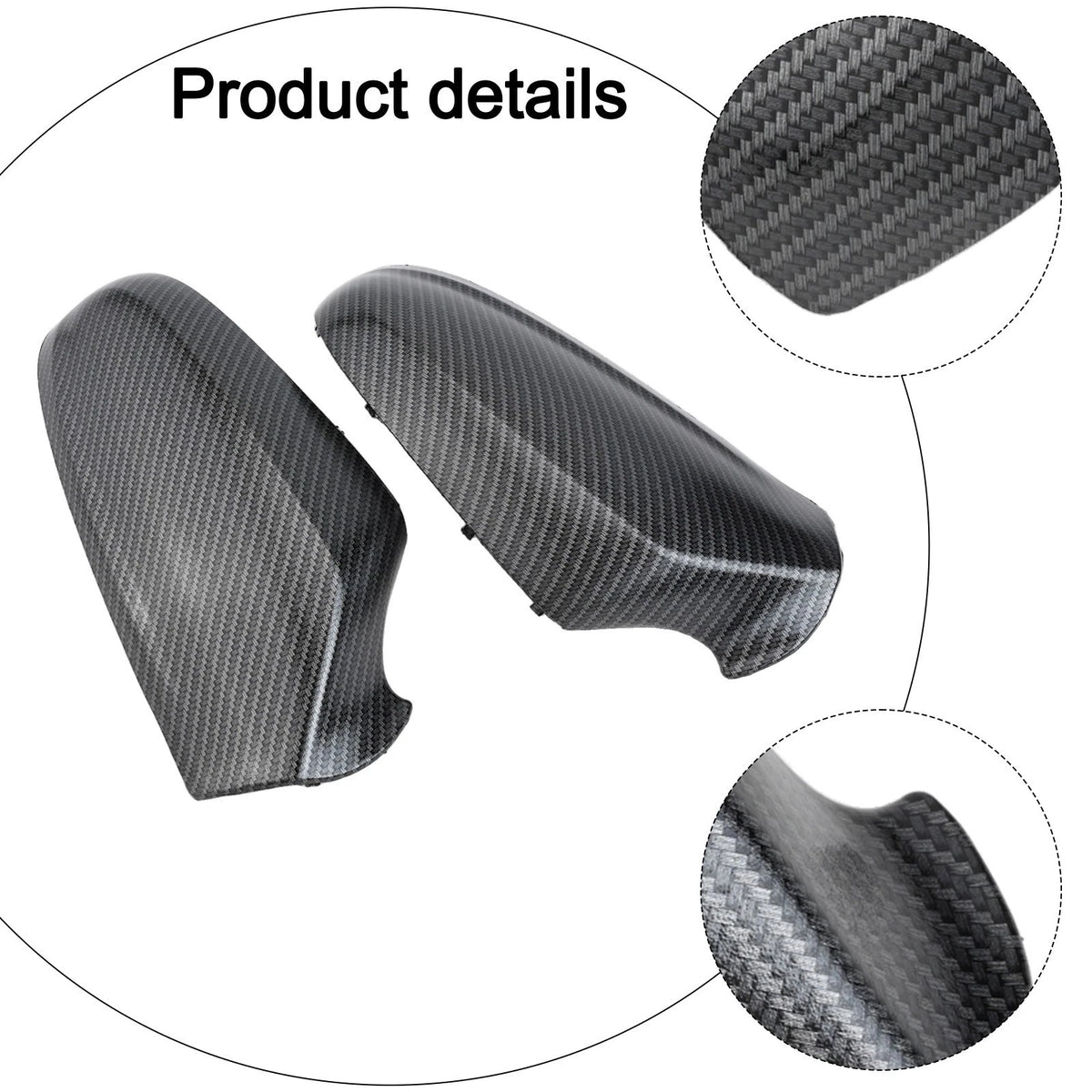 2X ABS Mirror Covers in Carbon Fiber for Opel Astra H (2004–2010)