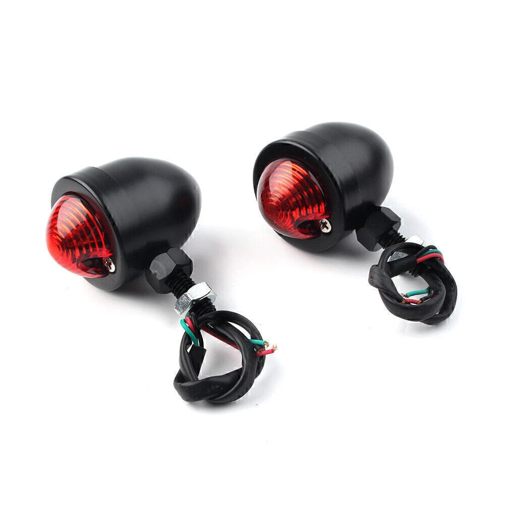 2X Black 12V Turn Signals for Motorcycle (Universal)