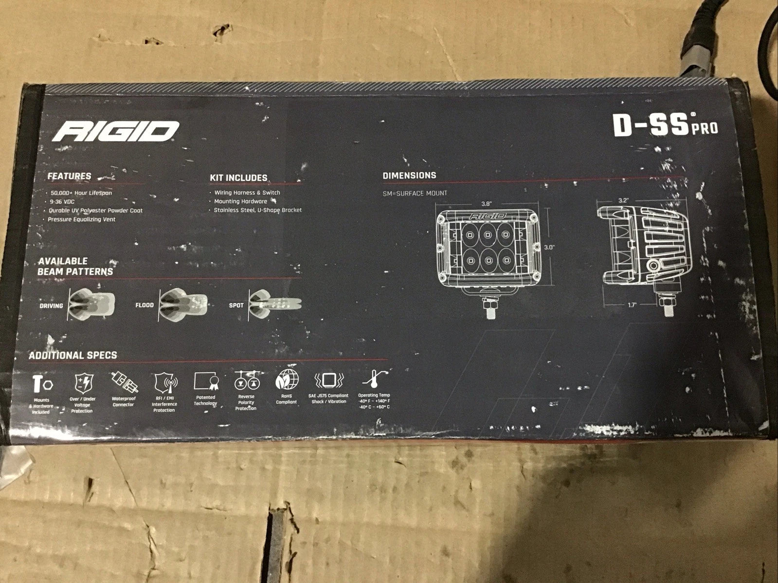 Rigid D-SS Pro Surface Mount Flood Pods Pair 262113 for Rigid D-SS (Open Box)