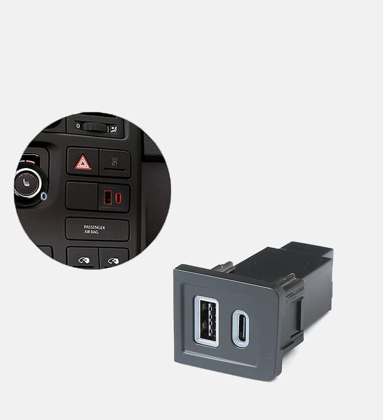 LED USB-C PD + USB-A QC3.0 Charger Upgrade Kit for Multivan T5 (2008–2015)