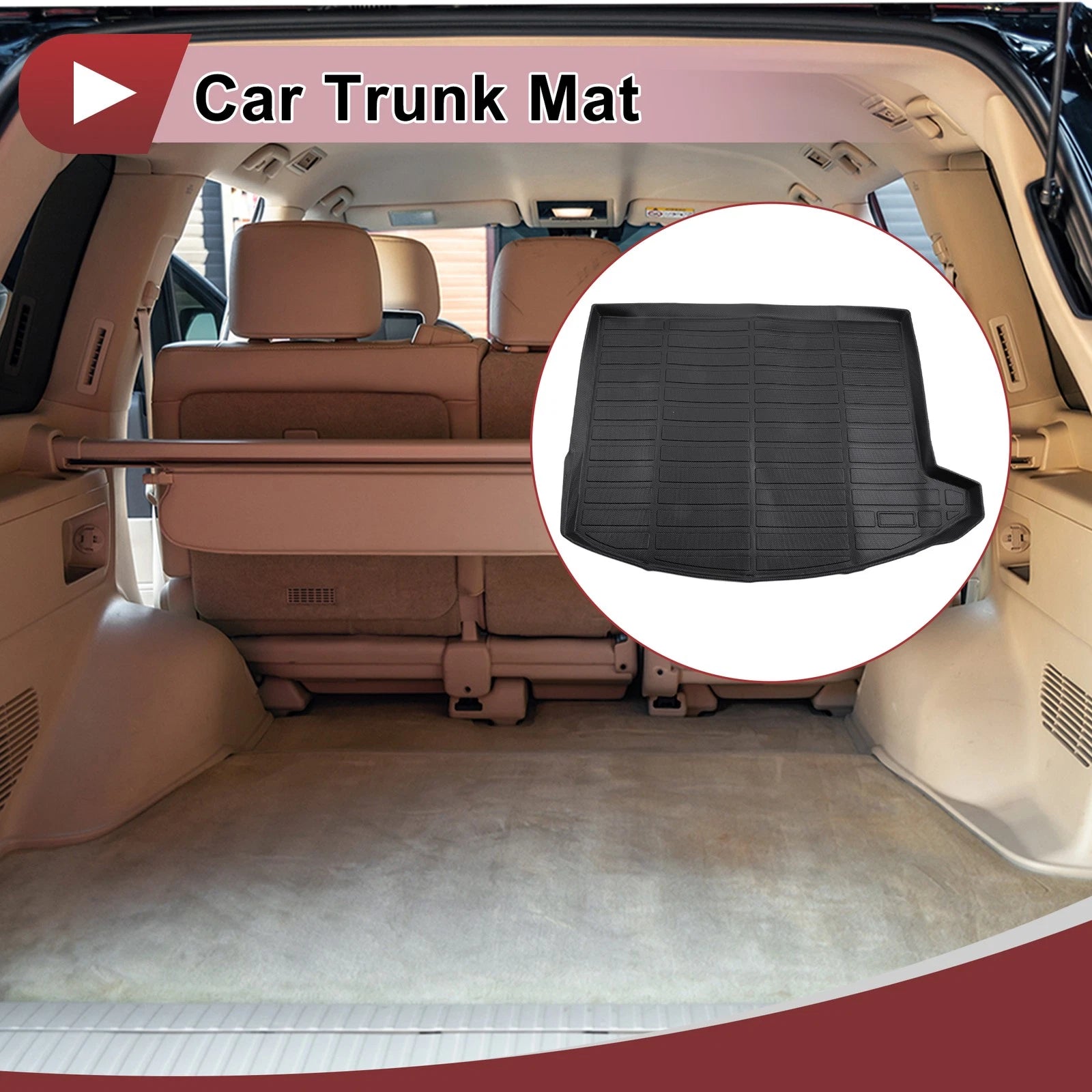 Cargo Liner Rear Trunk Mat for Ford Escape 2013–2019 Long TPE Black