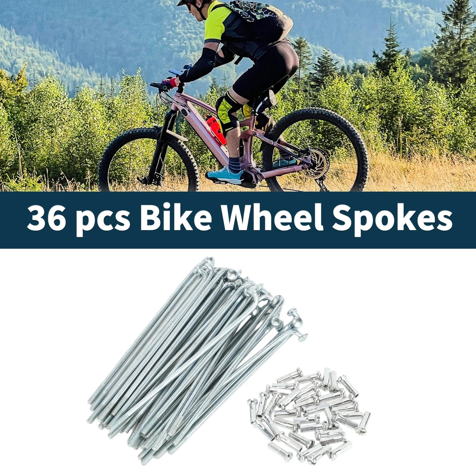 Bicycle Spokes Nipple 14G 87mm Replacement Carbon Steel for Universal Set