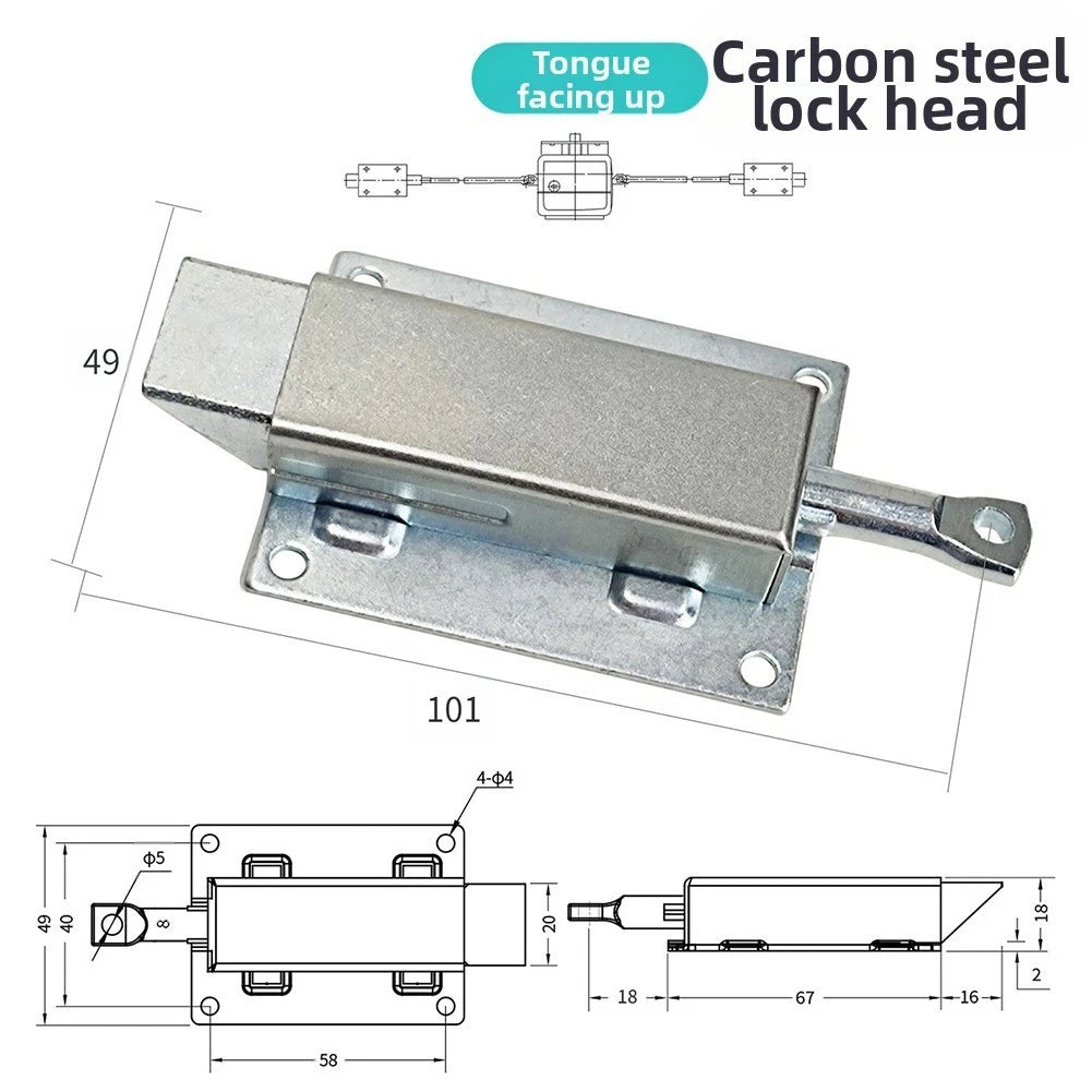 Trailer and Van Door Lock Head with Connecting Rod Steel