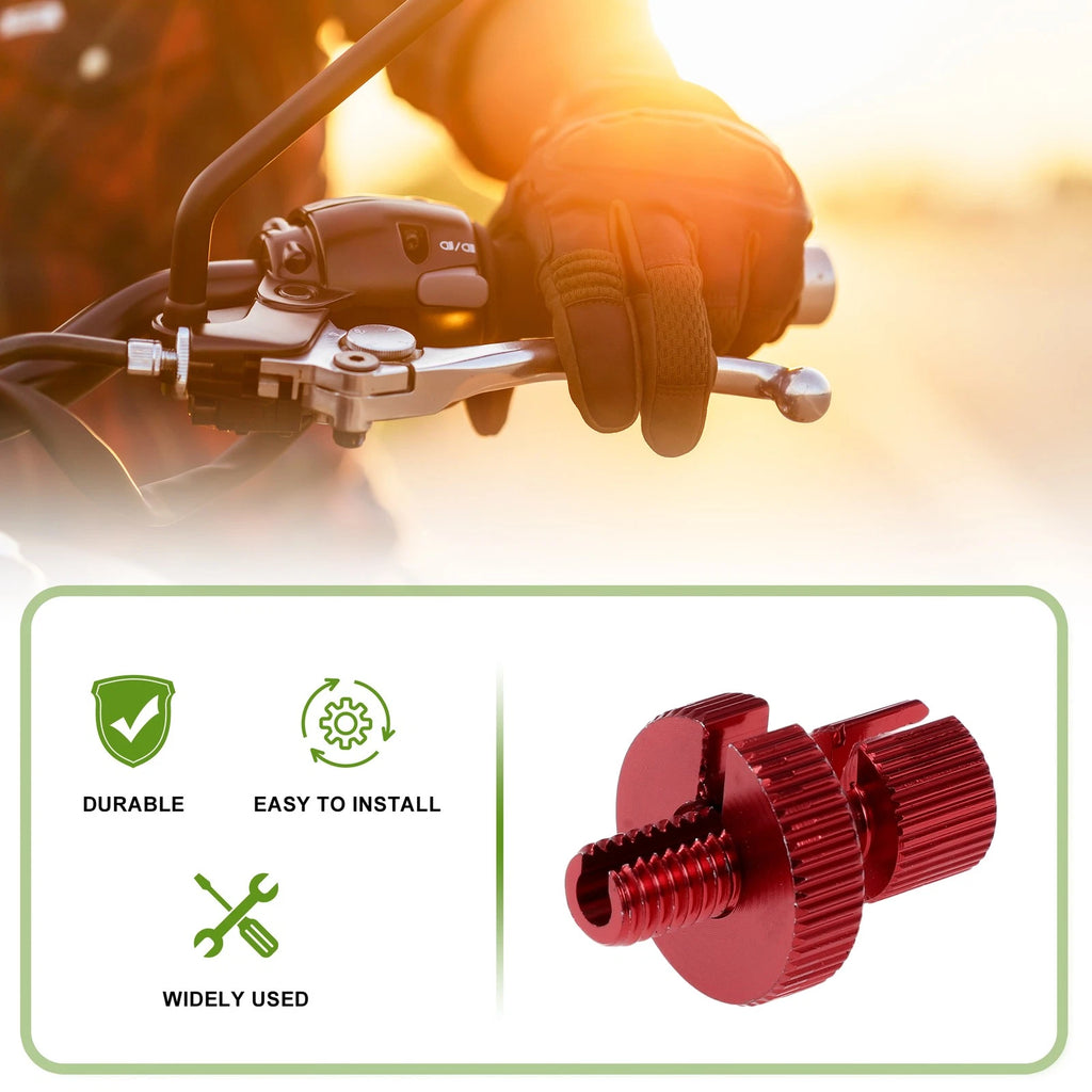 Clutch Brake Cable Adjuster Screw Set for Motorcycle M8 (Red) (4 Pcs)