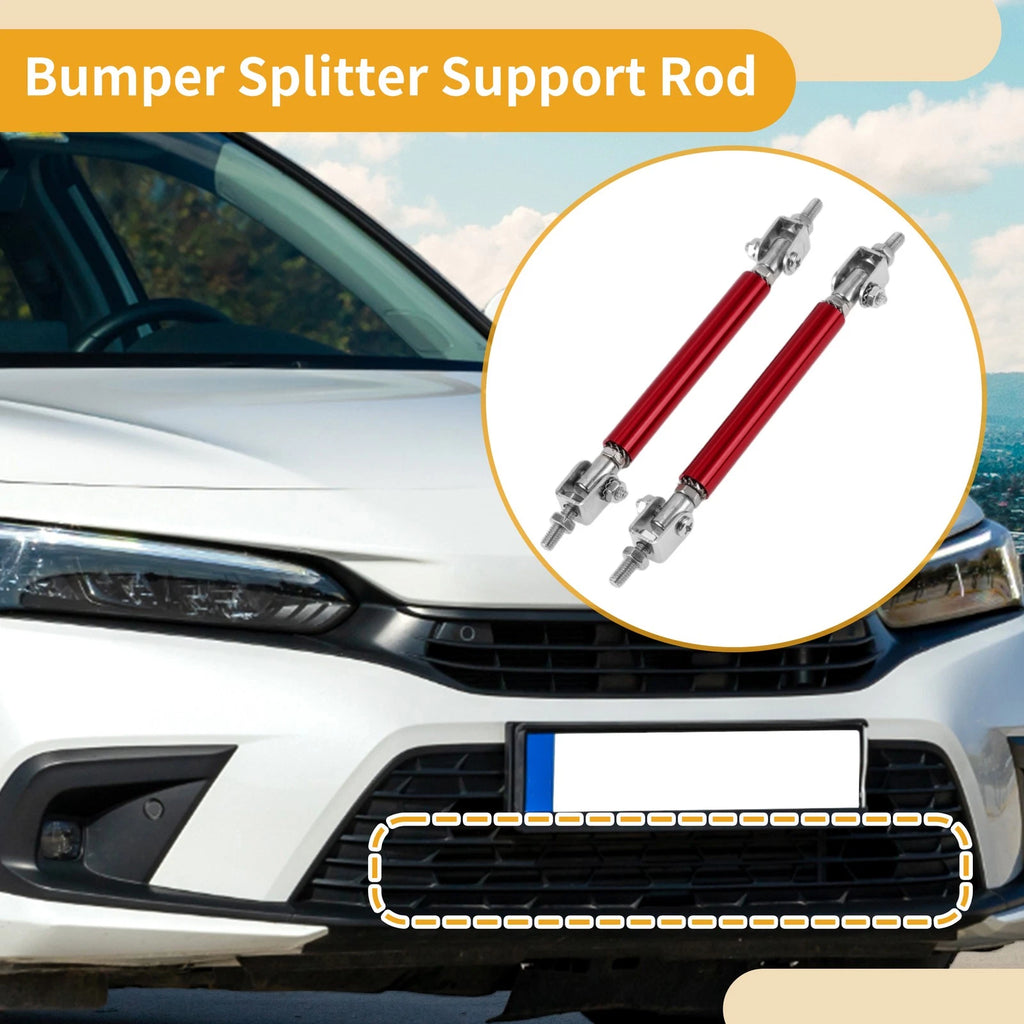 2X Adjustable Front Bumper Lip Splitter Strut Rod Tie for Universal Vehicles