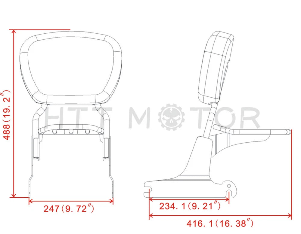 Sissy Bar Passenger Backrest Luggage Rack for Harley Softail FXST (2000–2023)