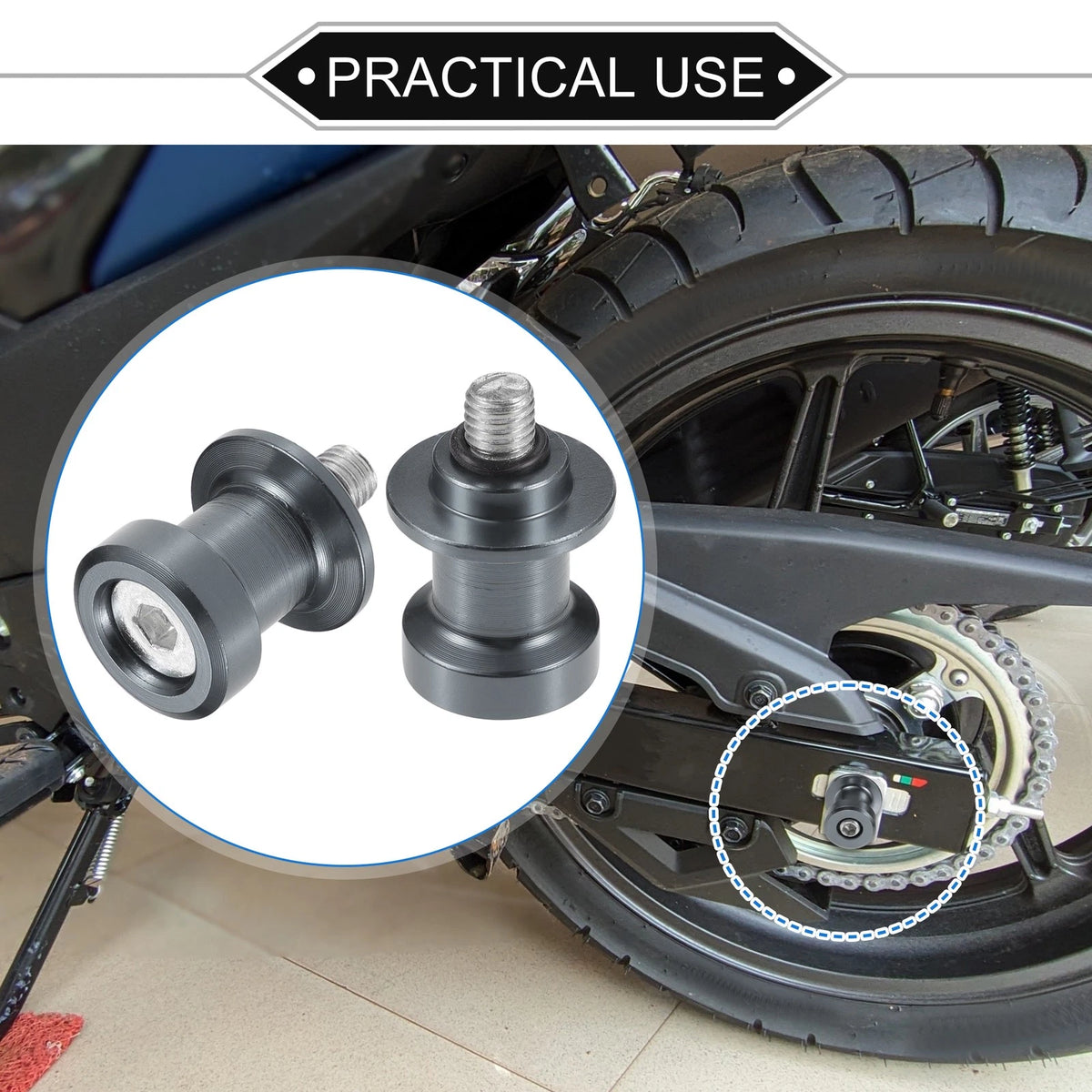 Motorbike Swingarm Spool 8mm CNC for Yamaha MT-07 (2014–2017)