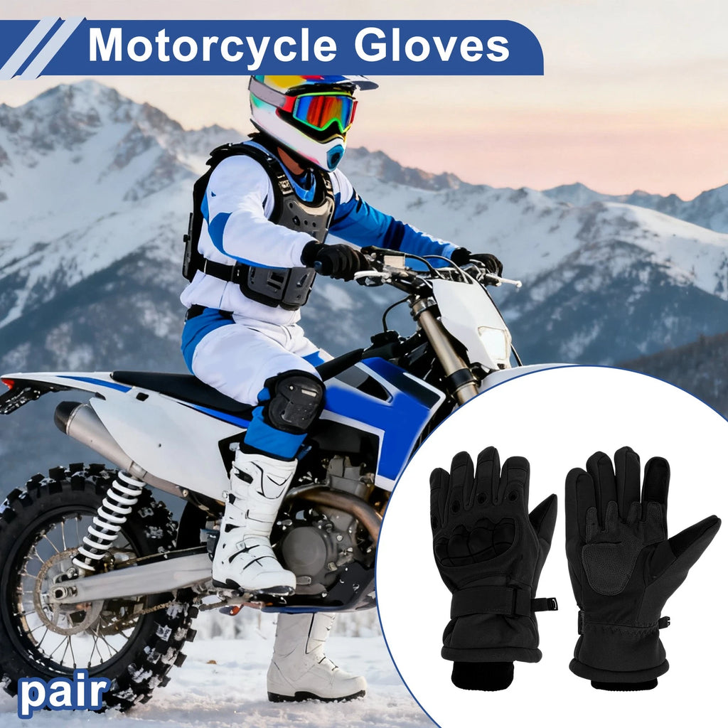 Cycling Gloves Full Finger for Mountain Bike Polyester Black (One Pair)