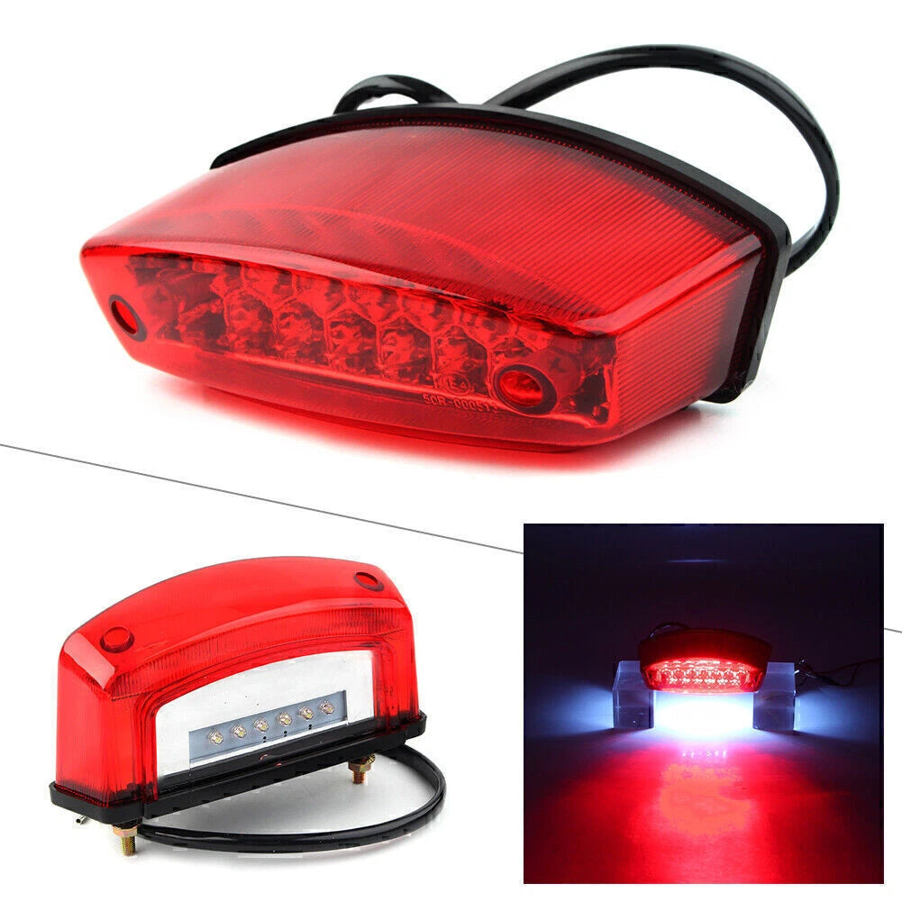 Universal 12V LED Tail Brake Light License Plate Lamp for Harley Honda