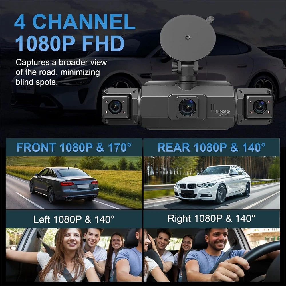 360° Dash Cam for Front and Rear Inside (FHD 1080P)