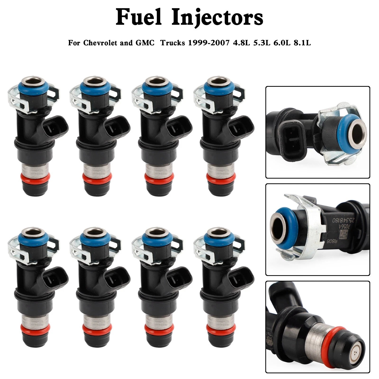 8PCS Fuel Injectors 25348180 881693002 RA087006 for Chevy MerCruiser Volvo Penta
