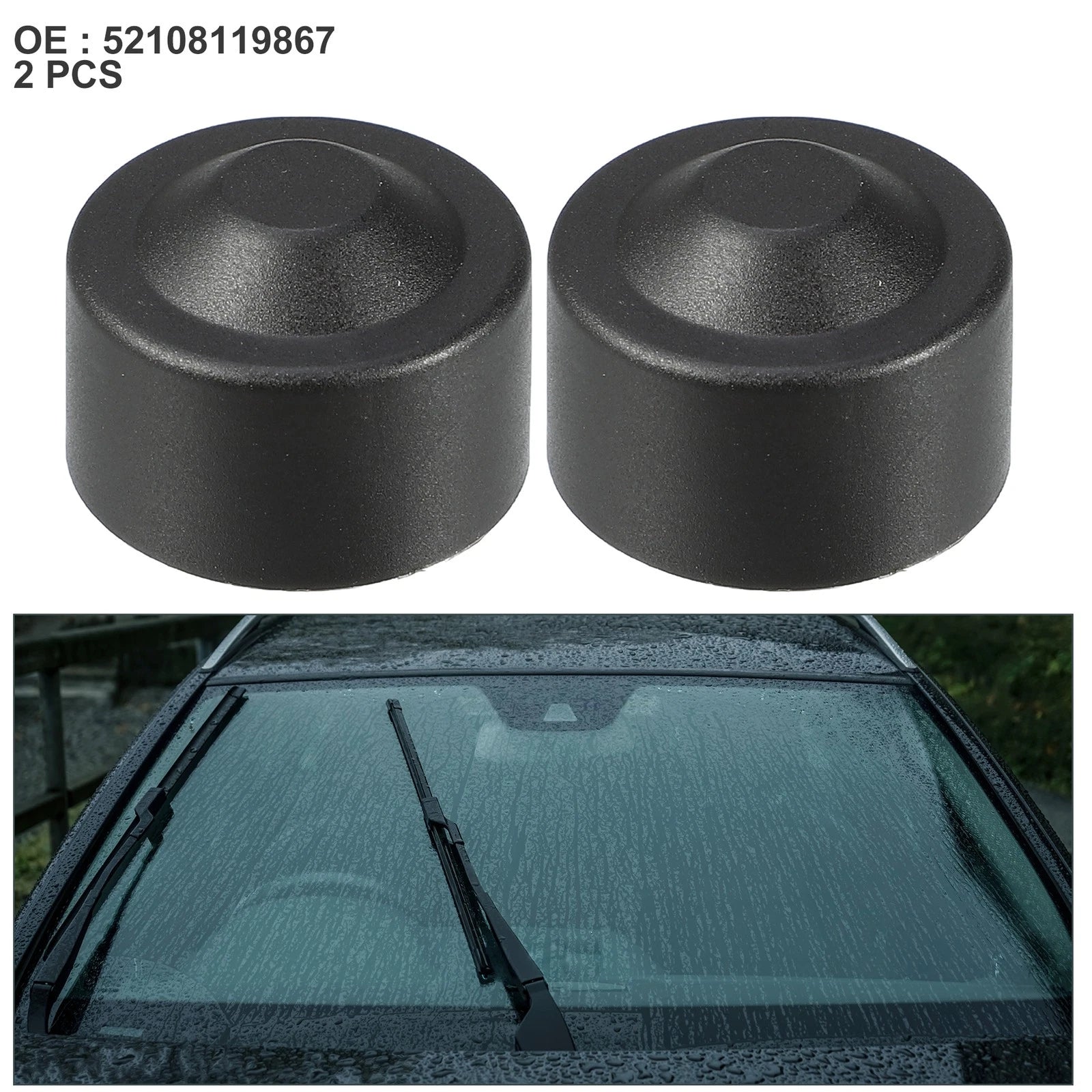 2pcs Front Windshield Wiper Arm Nut Cap Cover for BMW 3 Series E90 (2005–2013)