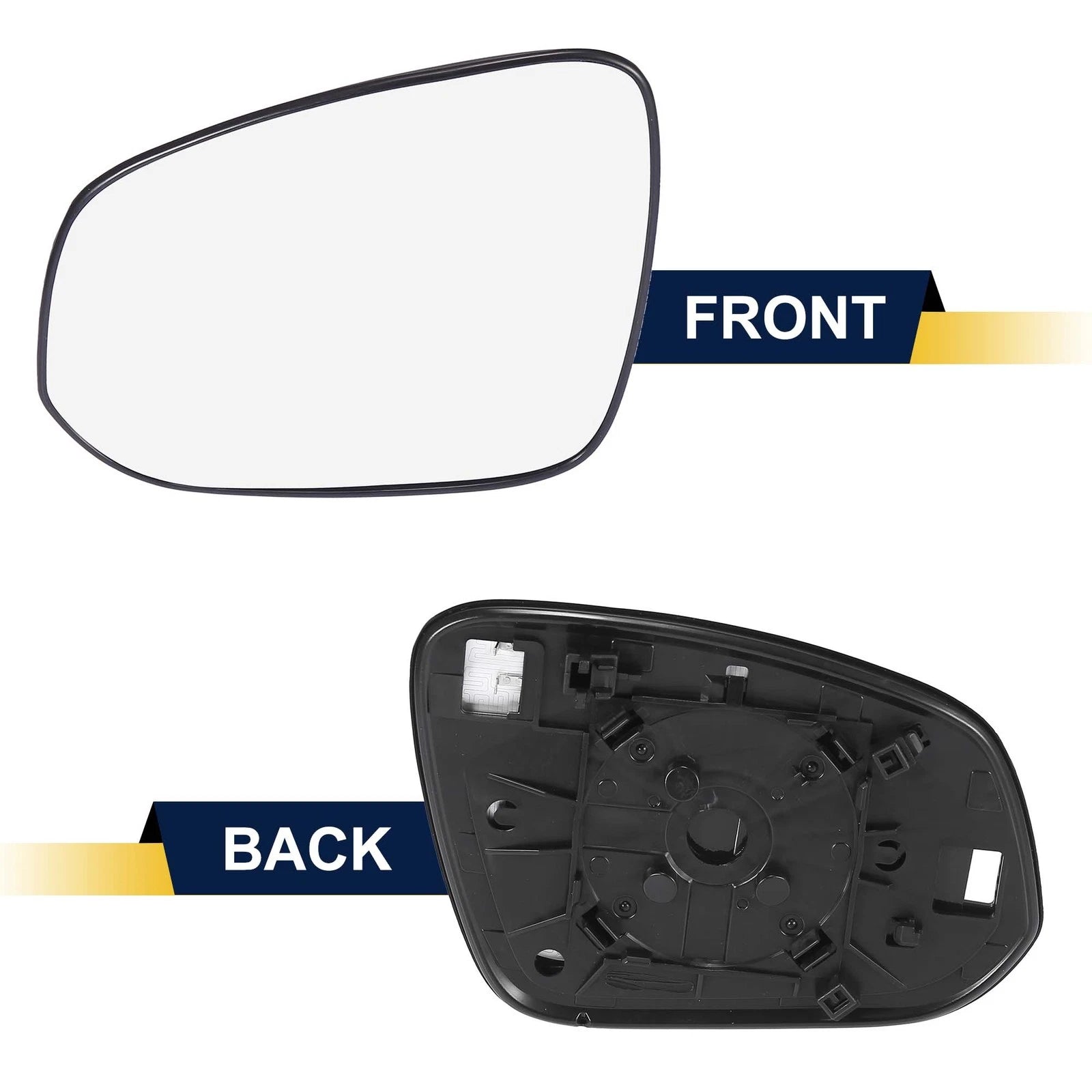 Left Heated Mirror Glass with Backing Plate for Toyota RAV4 (2013–2018)