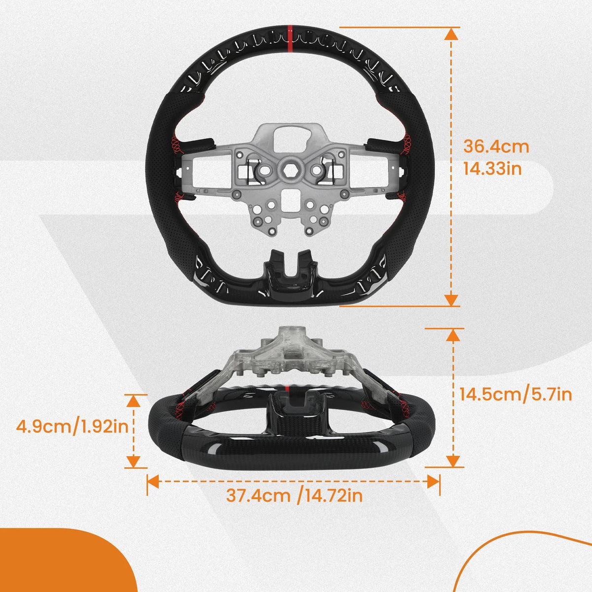 Carbon Fiber Steering Wheel for Ford Mustang (2018–2023)