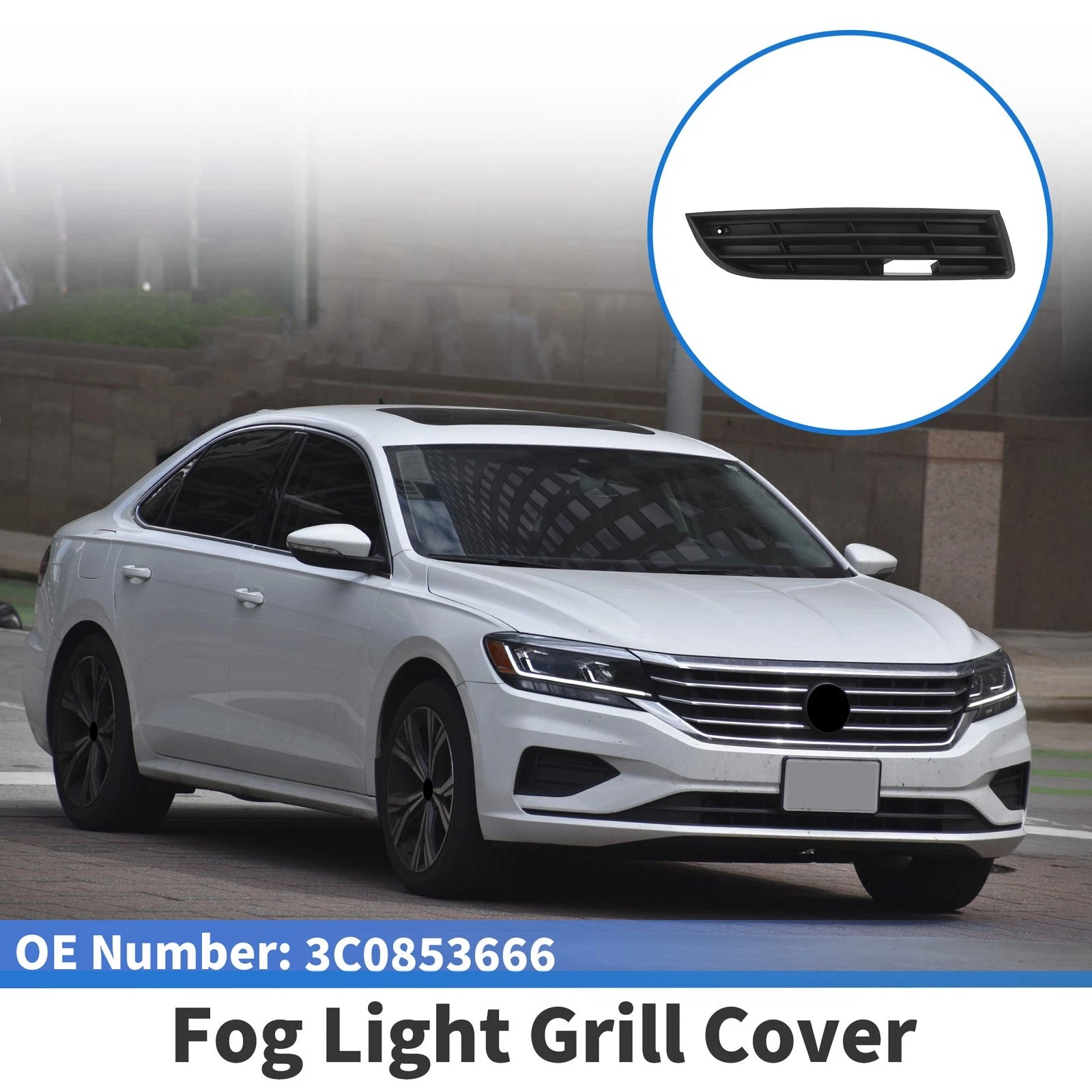 Front Right Fog Light Grill Replacement for Volkswagen Passat (2007–2011)
