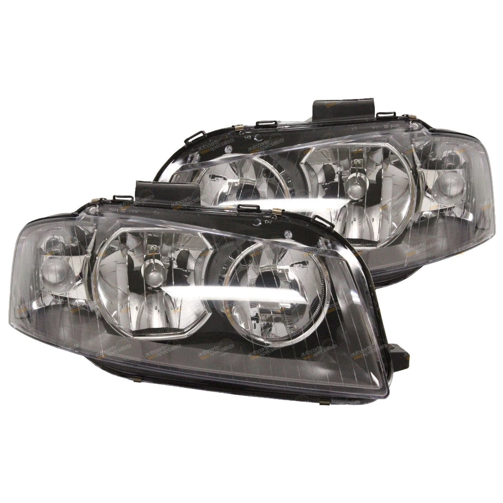 LH+RH Halogen Headlights Pair for Audi A3 8P (2004–2008) L+R Set