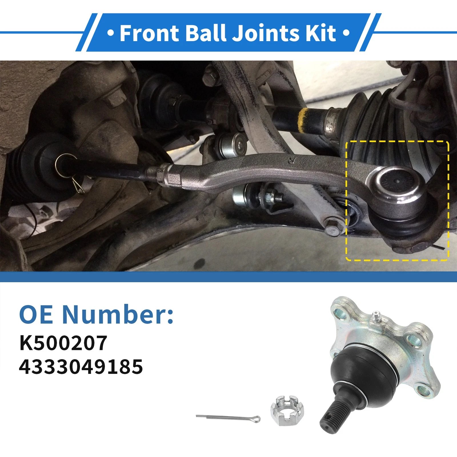 2 Pcs Front Lower Ball Joints Replacement for Toyota 4Runner (1989–1996)