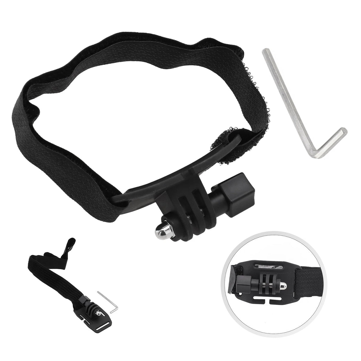 Head Light Mount Bracket for Helmet (12-36cm, Black)