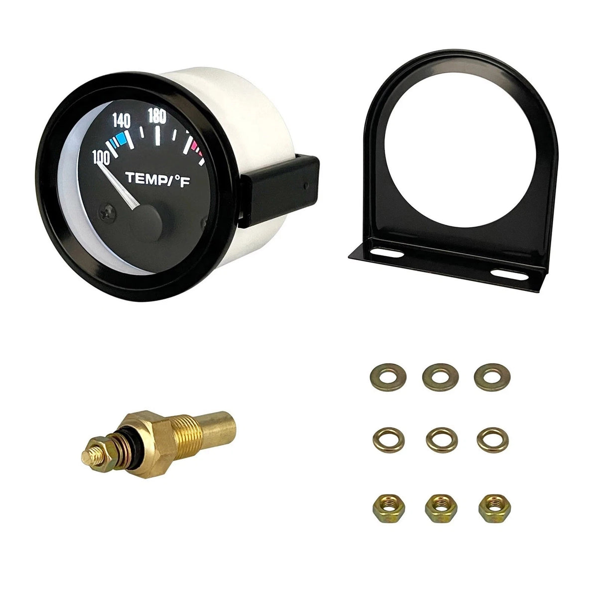 Water Temperature Gauge 52mm 100-250F 12V Universal for Car Boat