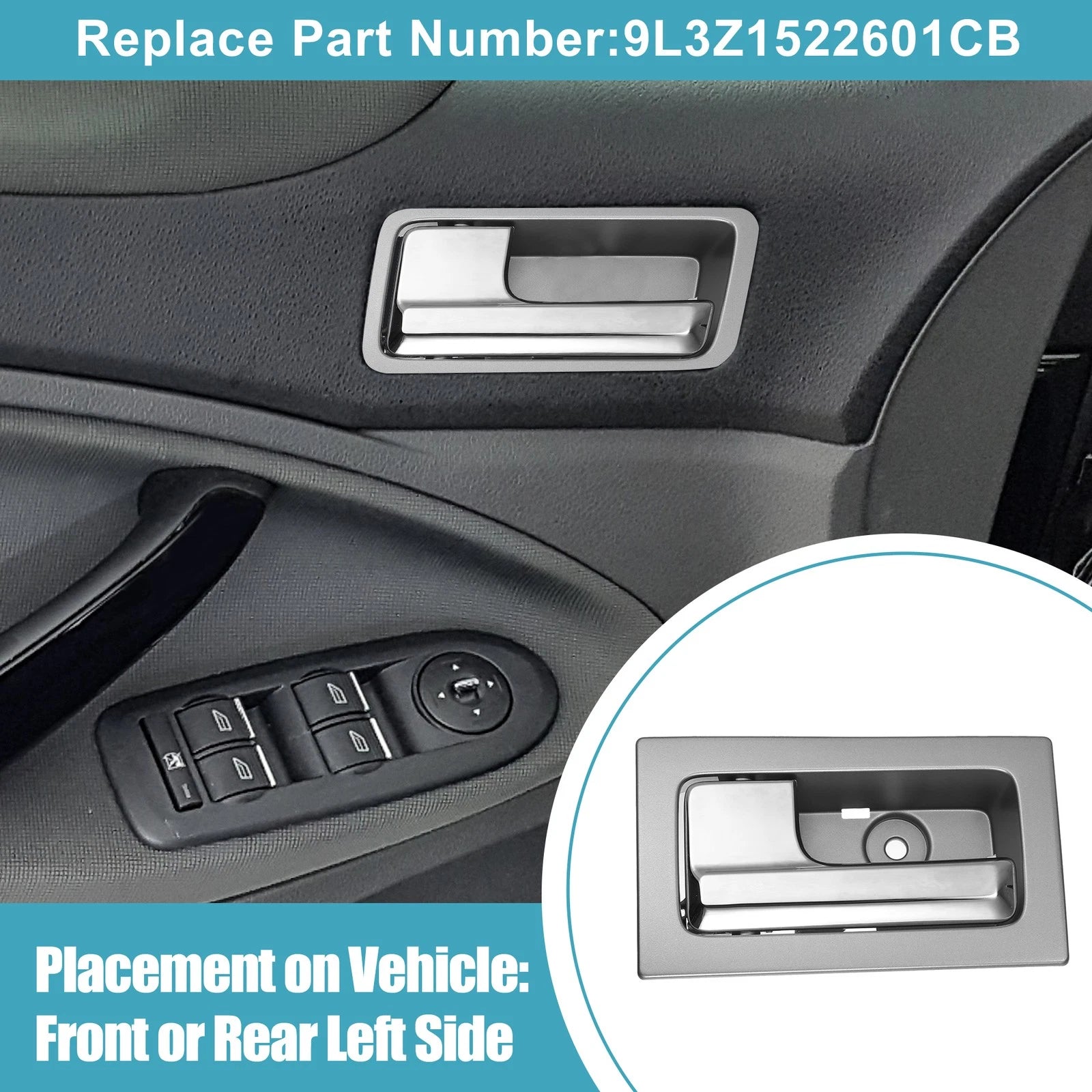 Interior Door Handle Front Left Driver Side Replacement for Ford F150 (1997–2003)