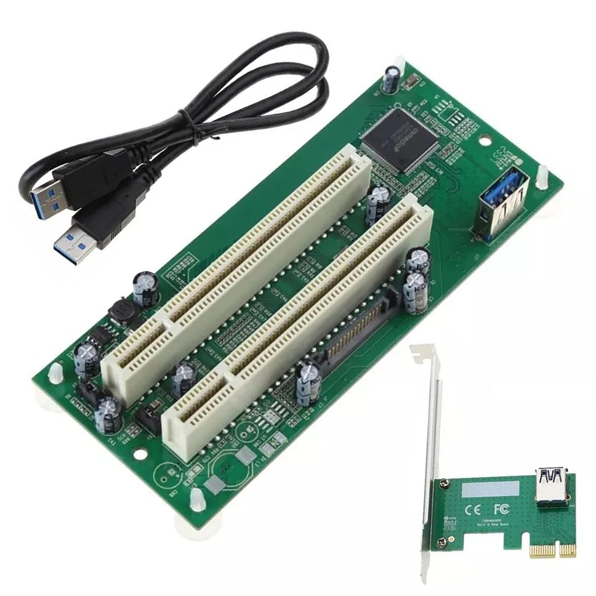 PCI-E to 2xPCI Expansion Card for PCIE x1 to x16 (32-bit)