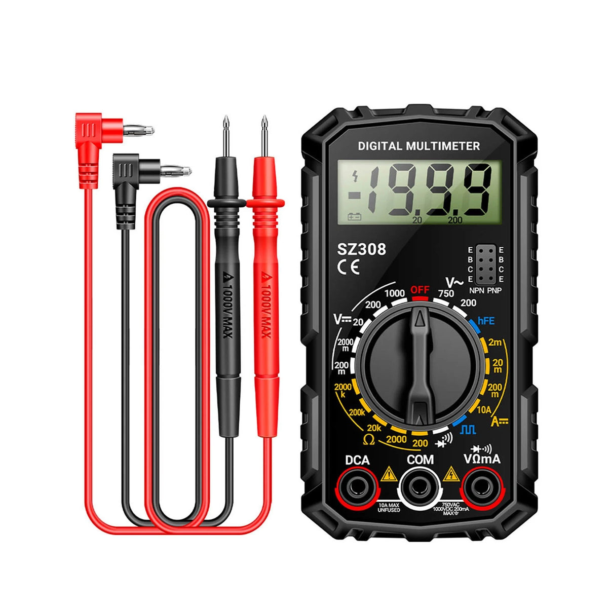 Digital Multimeter for AC DC Voltage Current and HFE Test (Universal)