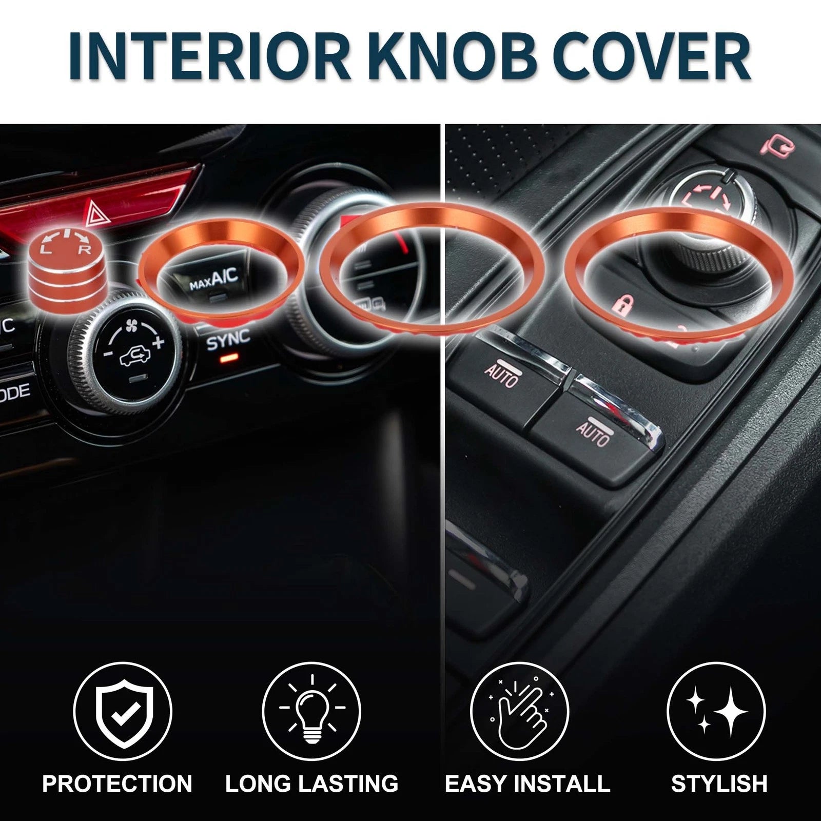 Heater Mirror Knob Cover Set Replacement for Subaru Forester 2019–2024