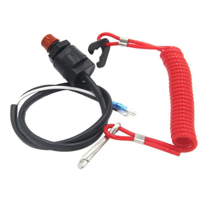 Outboard Engine Stop Kill Switch with Safety Tether Lanyard for Boat