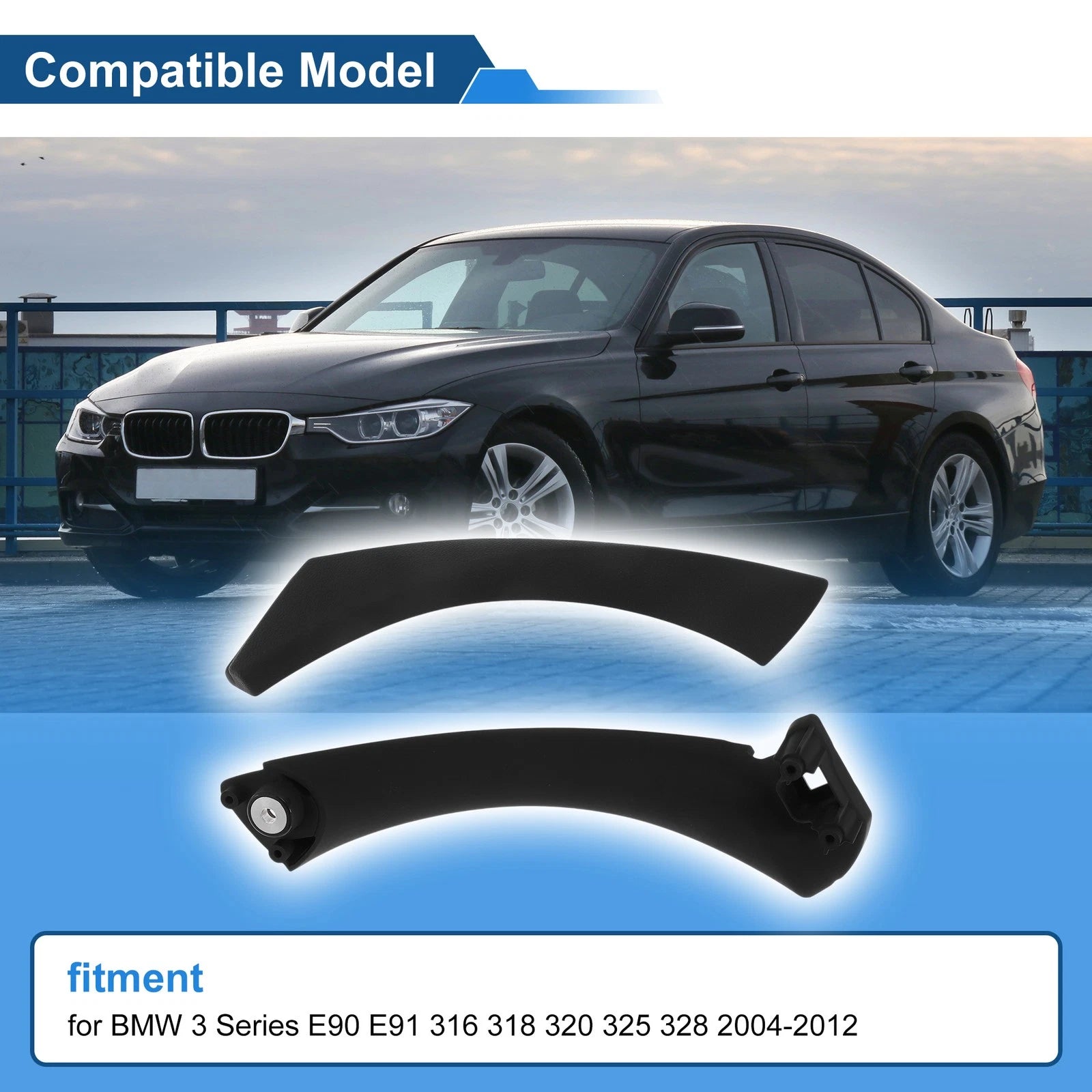 Inner Door Panel Handle for BMW 3 Series E90 E91 (2004–2012) No. 51417230850 Black