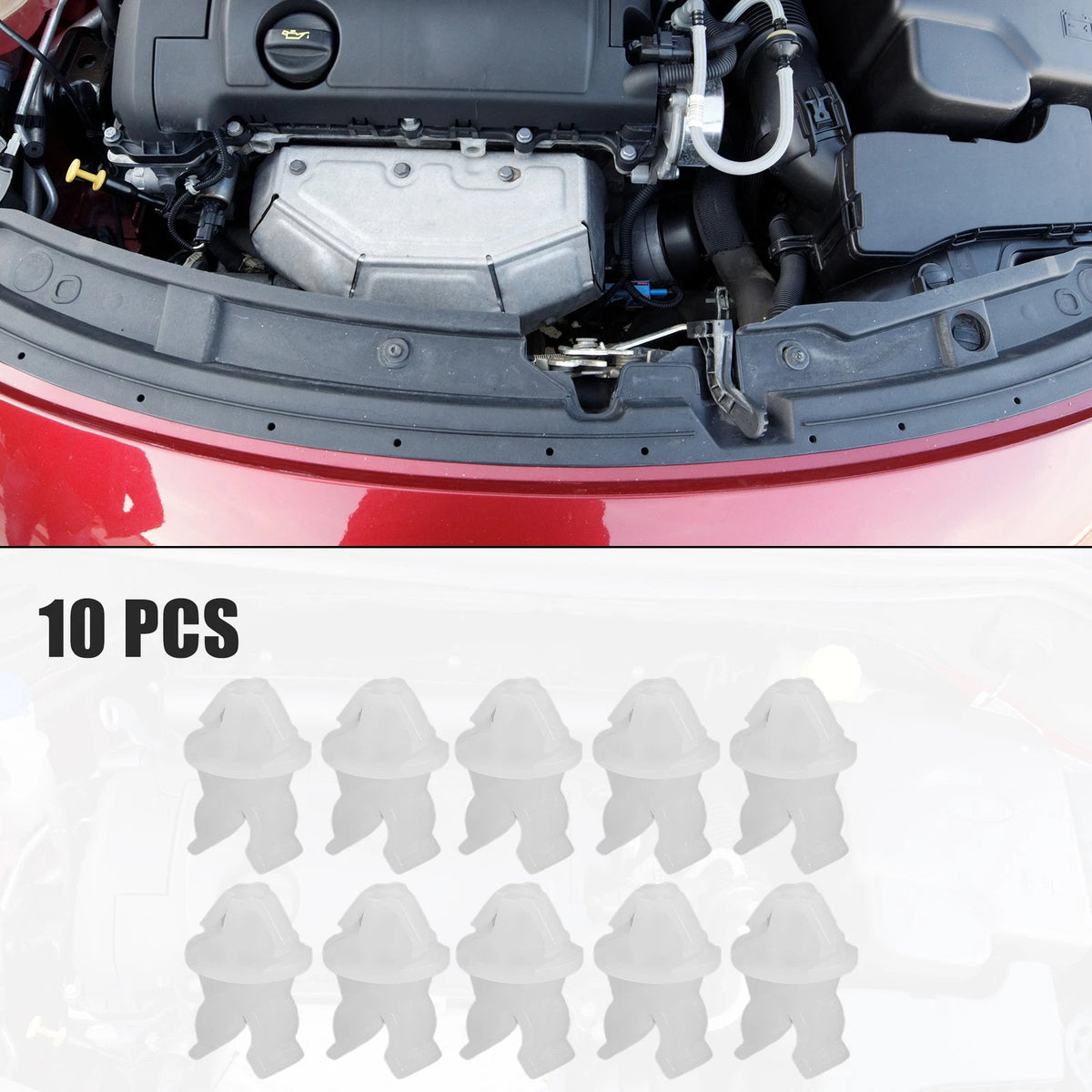Hood Prop Rod Clip Retainer 10 Pcs Replacement for Honda Prelude (1992–2001)